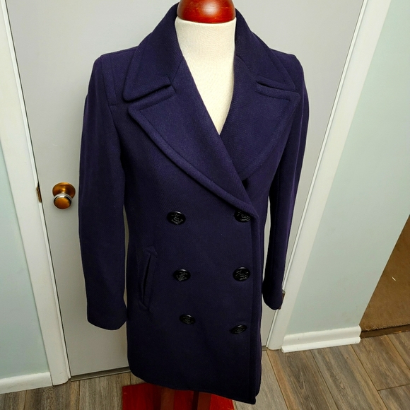 J. Crew Jackets & Blazers - J. Crew Navy Stadium Cloth navy wool pea coat